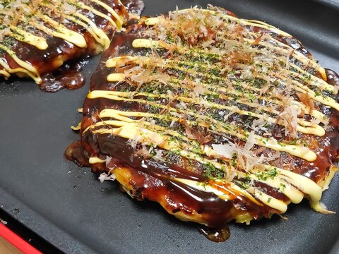 ホットプレートで★ふわっと軽い長芋のお好み焼き